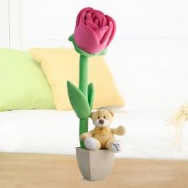 15cm Plush Roses & "Sirod" 6 inches Bear