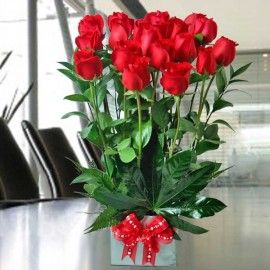 20 Red Roses Standing Bouquet