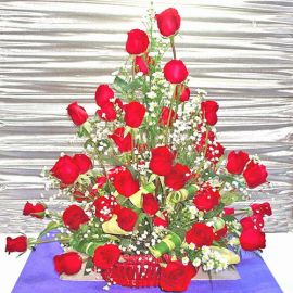 36 Red Roses Table Arrangement