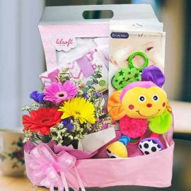 Precious Moments Baby Girl Gift Basket