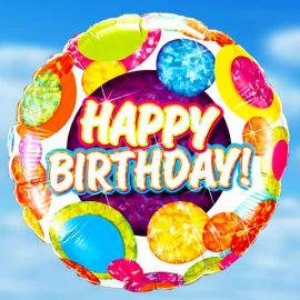 Add-On 18 Inch Helium Happy Birthday Mylar Floating Balloon 
