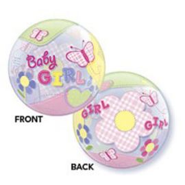 Add On Flitter Flutter Baby Girl Balloon (Round)