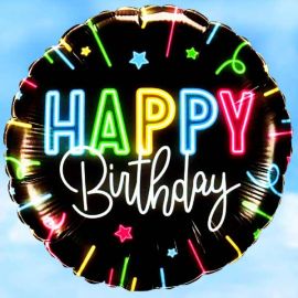 Add-On 18″ Helium Filled (Happy Birthday) Mylar Floating Balloon