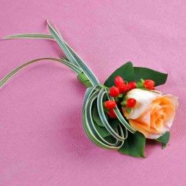 Champagne Rose & Hypericum Berries Corsage ( Add-On Only, No Del