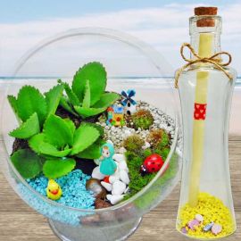 Message-in-Bottle & Mini 15cm Terrarium Bowl