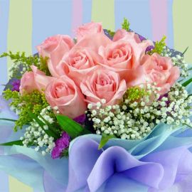 10 Peach Roses Posy Valentine’s Day Delivery