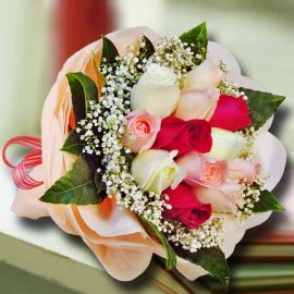 12 Mixed Roses Posy Valentine’s Day Delivery