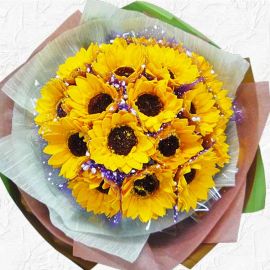 Valentine Day SunFlowers Made By Soap Hand Bouquet